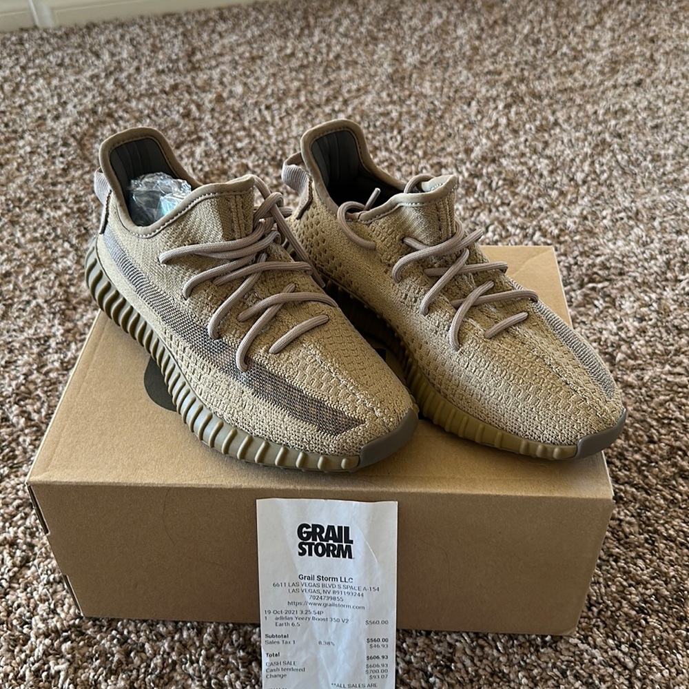Yeezy Boost 350 V2 Tan Olive Athletic Sneakers